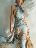 Désirée - Robe glamour à imprimé animalier
