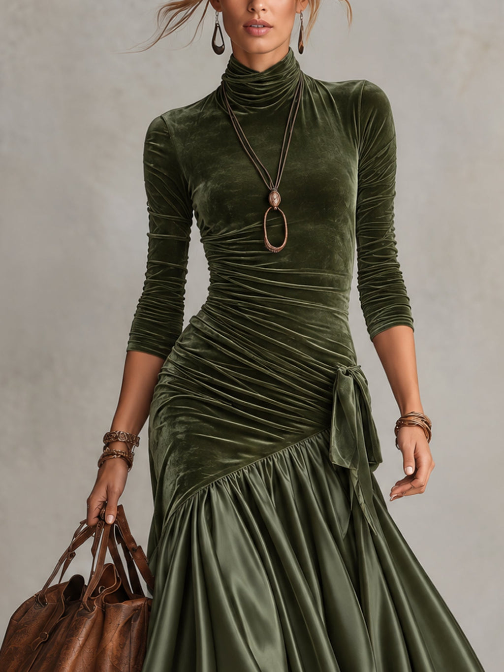 Antoinette | Robe longue à empiècements et ourlet en dentelle