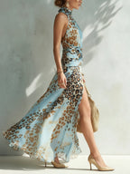 Désirée - Robe glamour à imprimé animalier