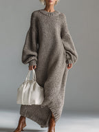 Ysaline | Élégante robe longue en maille.