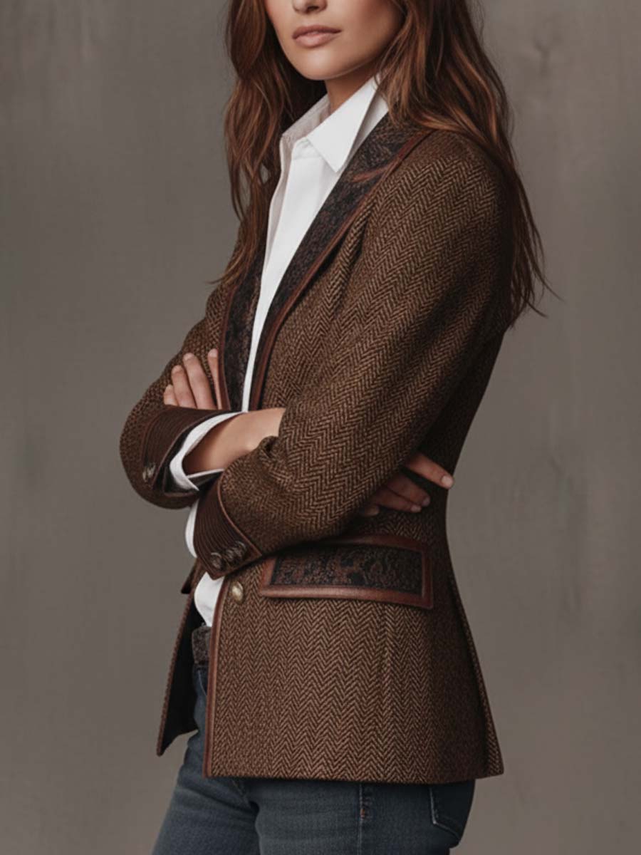 Capucine | Blazer à empiècements motif chevrons