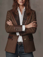 Capucine | Blazer à empiècements motif chevrons