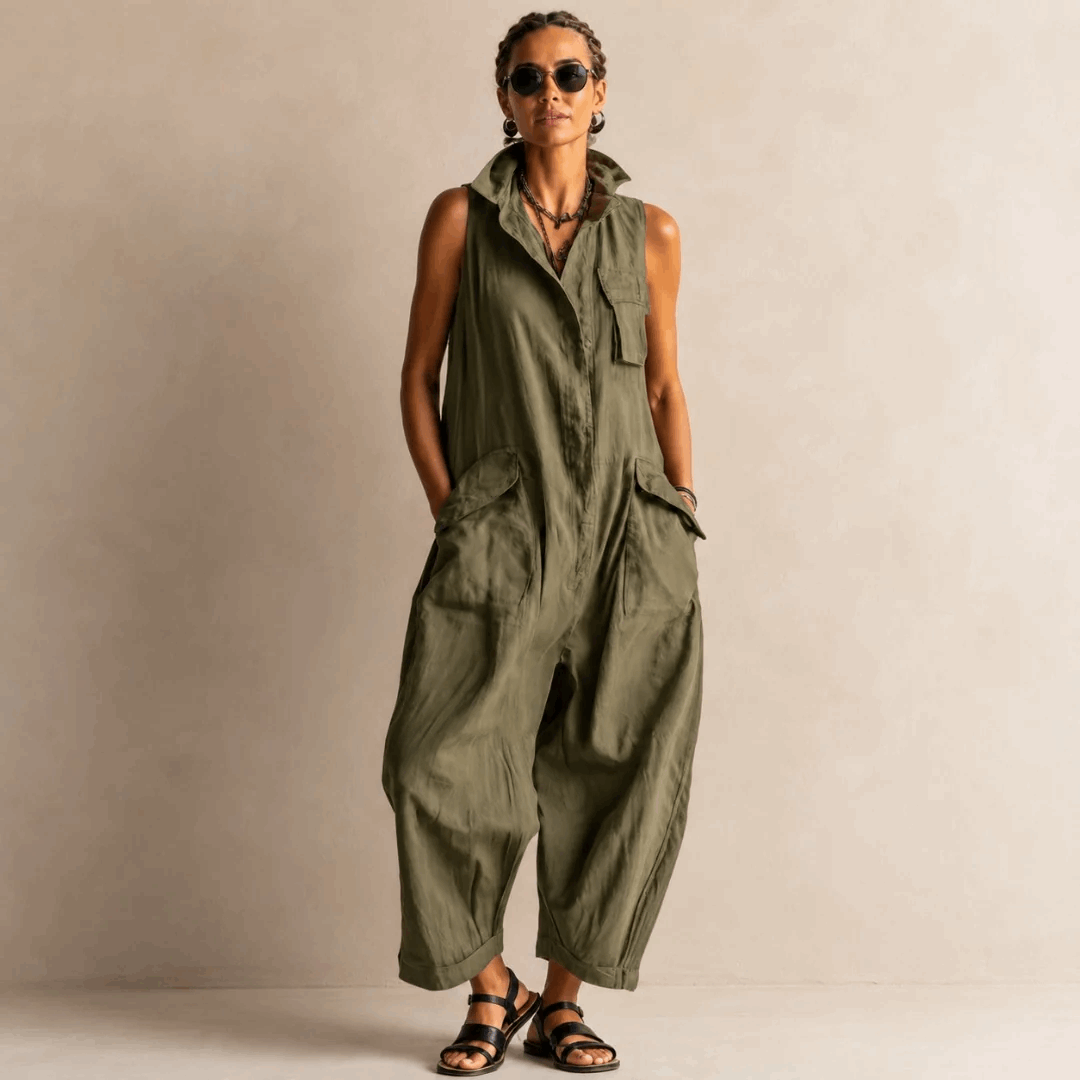 Clara | Mono Cargo Relajado con Bolsillos