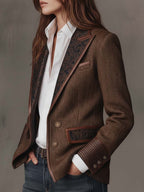 Capucine | Blazer à empiècements motif chevrons