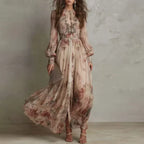 Solveig | Robe longue vintage fleurie taille haute