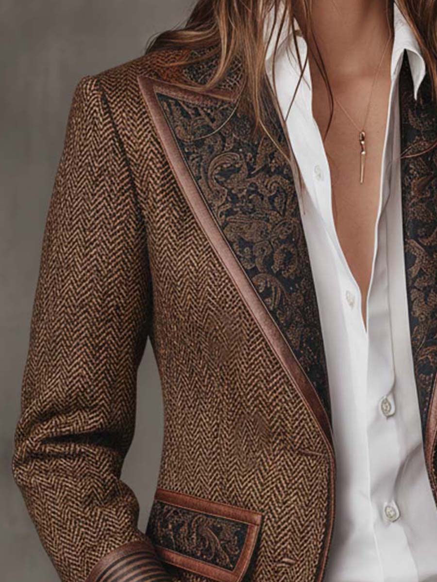 Capucine | Blazer à empiècements motif chevrons