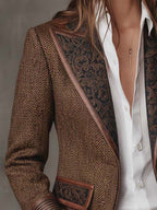 Capucine | Blazer à empiècements motif chevrons