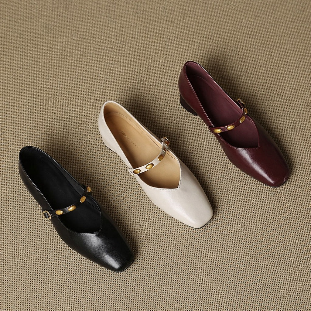 Armelle | Ballerines en cuir véritable
