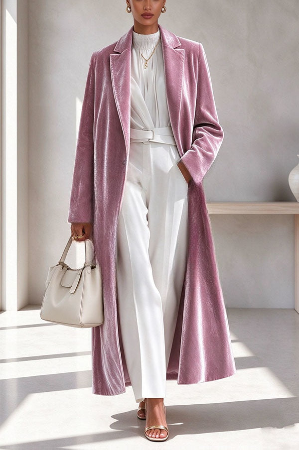 Perrine | Long manteau élégant en velours