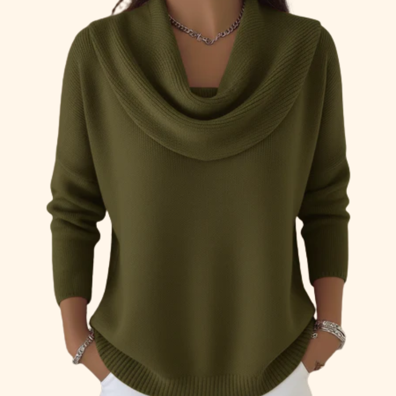 Joëlle | Pull à col drapé