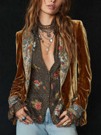 Juliette | Blazer Patchwork Imprimé Fleuri Vintage