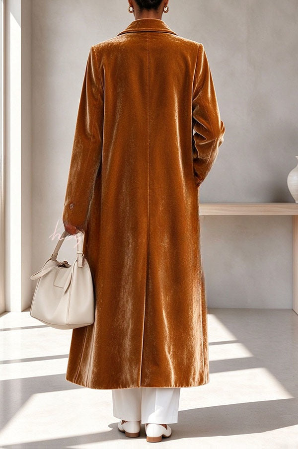 Perrine | Long manteau élégant en velours