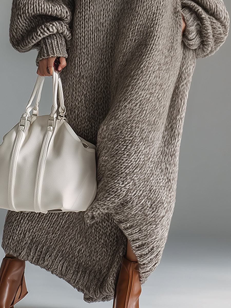 Ysaline | Élégante robe longue en maille.
