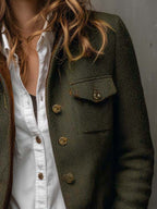 Sidonie | Blazer vintage à chevrons et liserés contrastants
