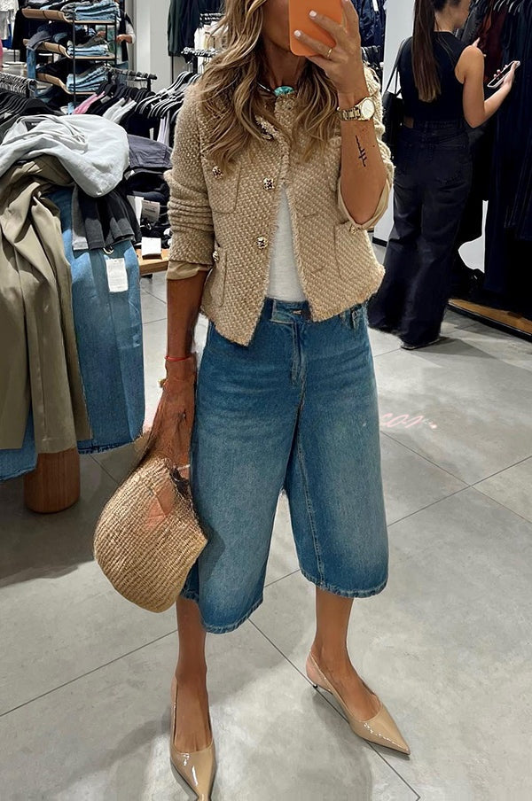 Joséphine | Veste en tweed à boutons métalliques et poches