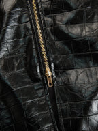 Salomé | Robe mi-longue zippée effet croco brillant