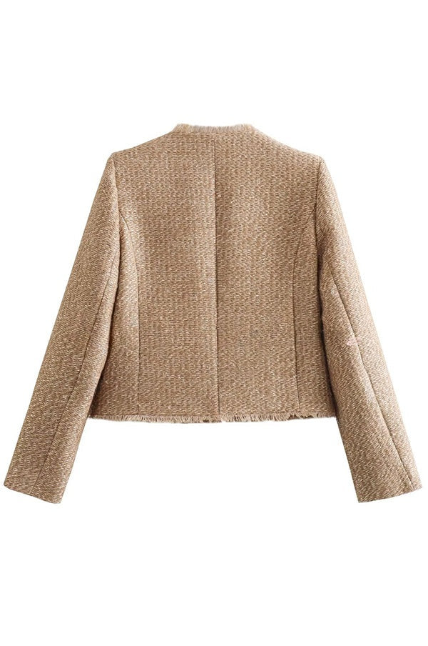 Joséphine | Veste en tweed à boutons métalliques et poches
