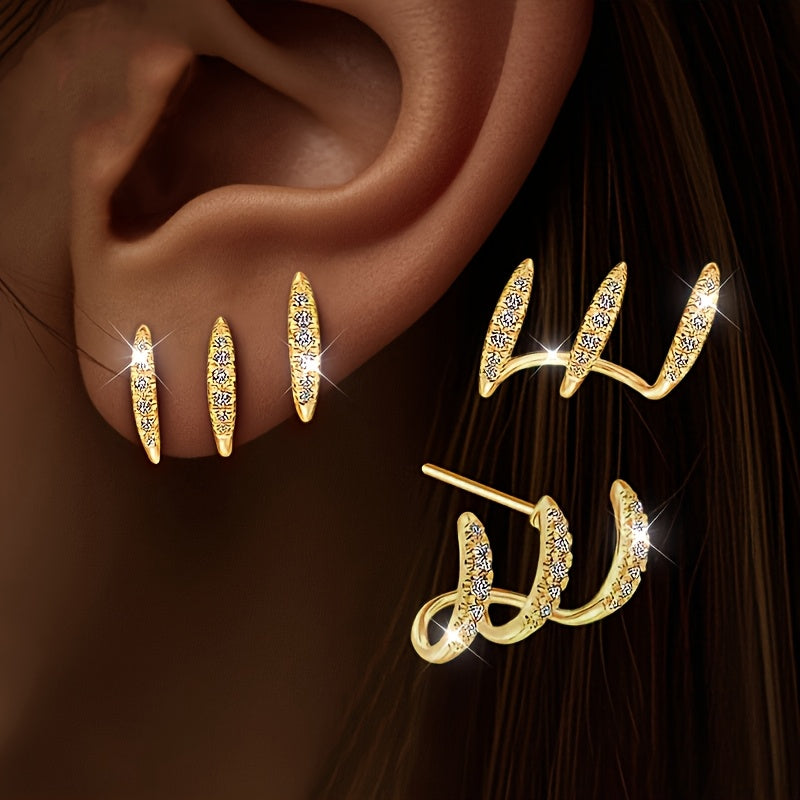 Fleur - Boucle d'oreille triple élégante