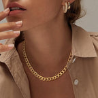 Agathe - Collier chunky à maillons cubains