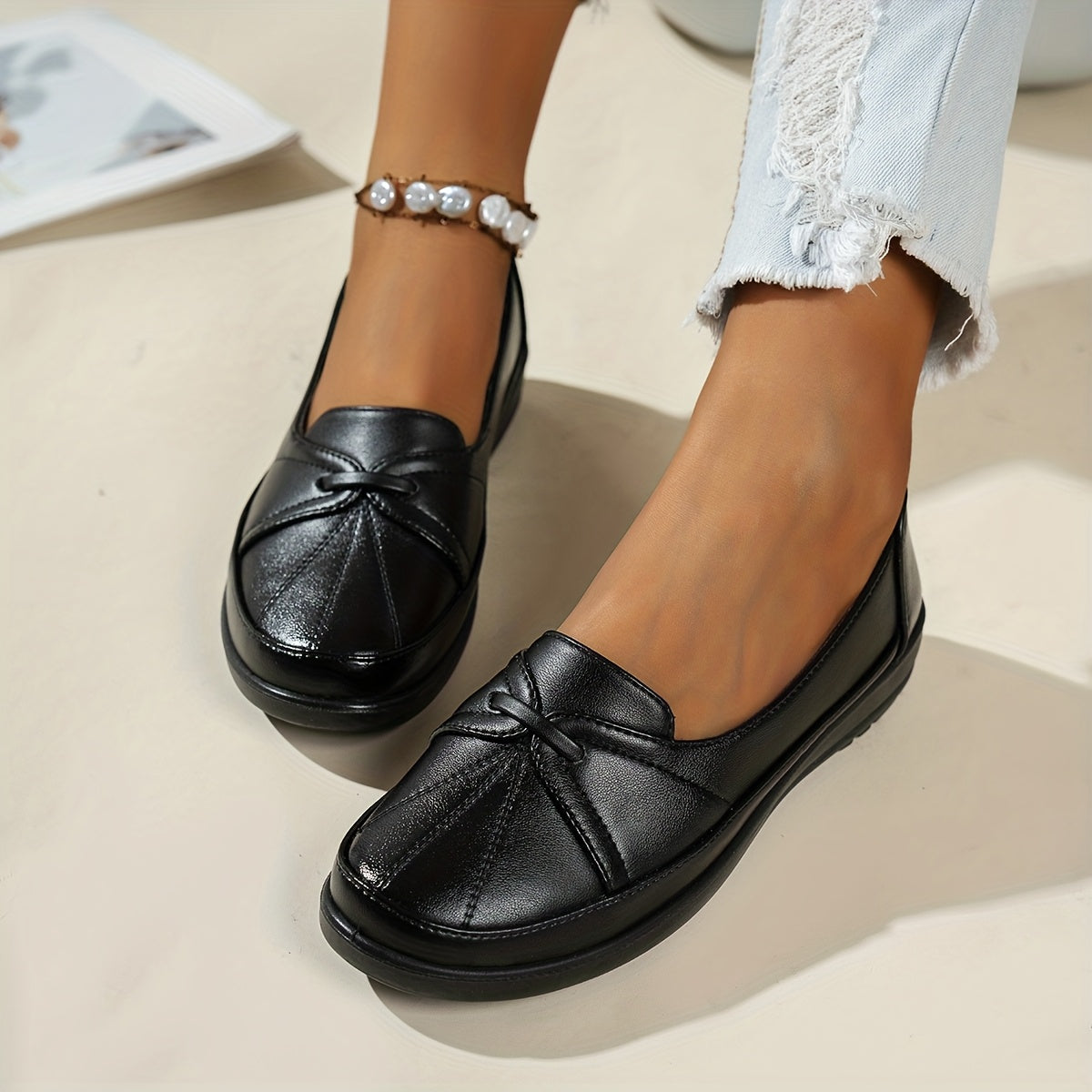 Blandine | Mocassins confort à détail nœud