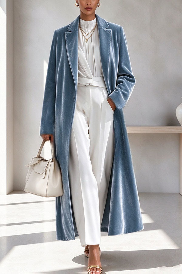 Perrine | Long manteau élégant en velours