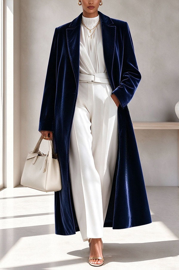 Perrine | Long manteau élégant en velours