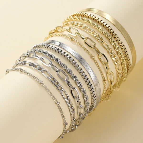 Alice  - Ensemble de 5 bracelets en or