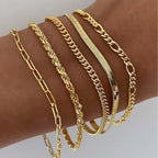 Alice - Set de 5 bracelets en or