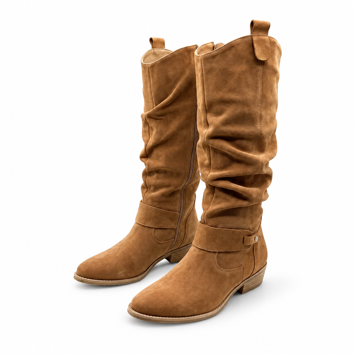 Violette | Bottes hautes d’hiver à talon bas et zip