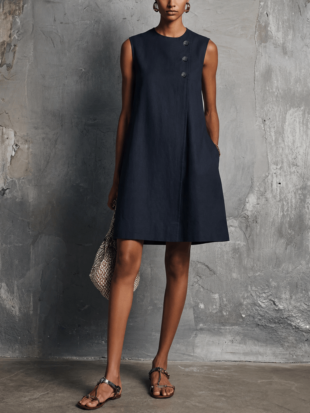 Ingrid | Vestido clásico con botones frontales