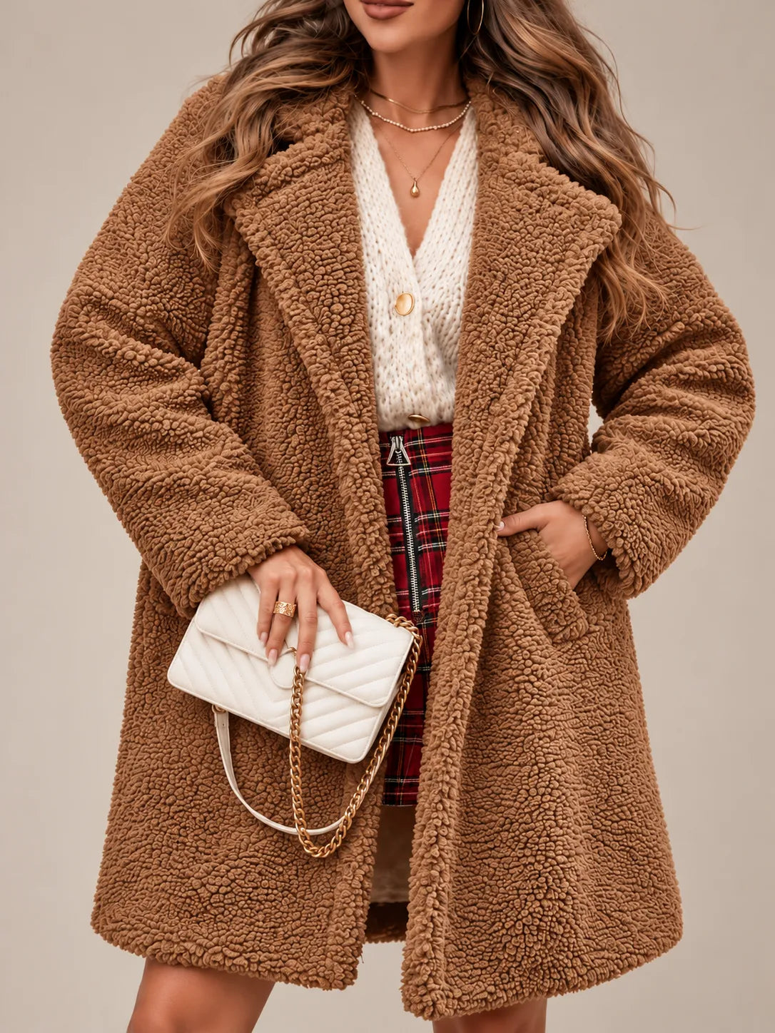 Célestine | Manteau doux en polaire teddy