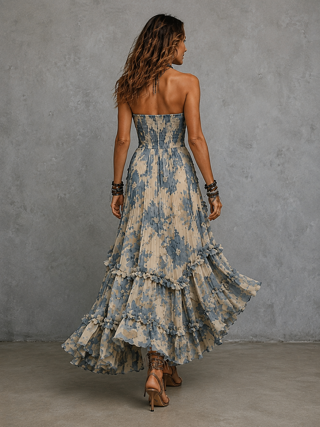 Oriane | Robe longue bustier à fleurs 3D