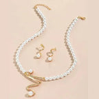 Solange - Ensemble collier et boucles d'oreilles avec perles naturelles