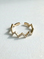 Bague zigzag avec pierres précieuses Martina