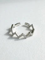 Bague zigzag avec pierres précieuses Martina