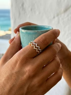 Bague zigzag avec pierres précieuses Martina