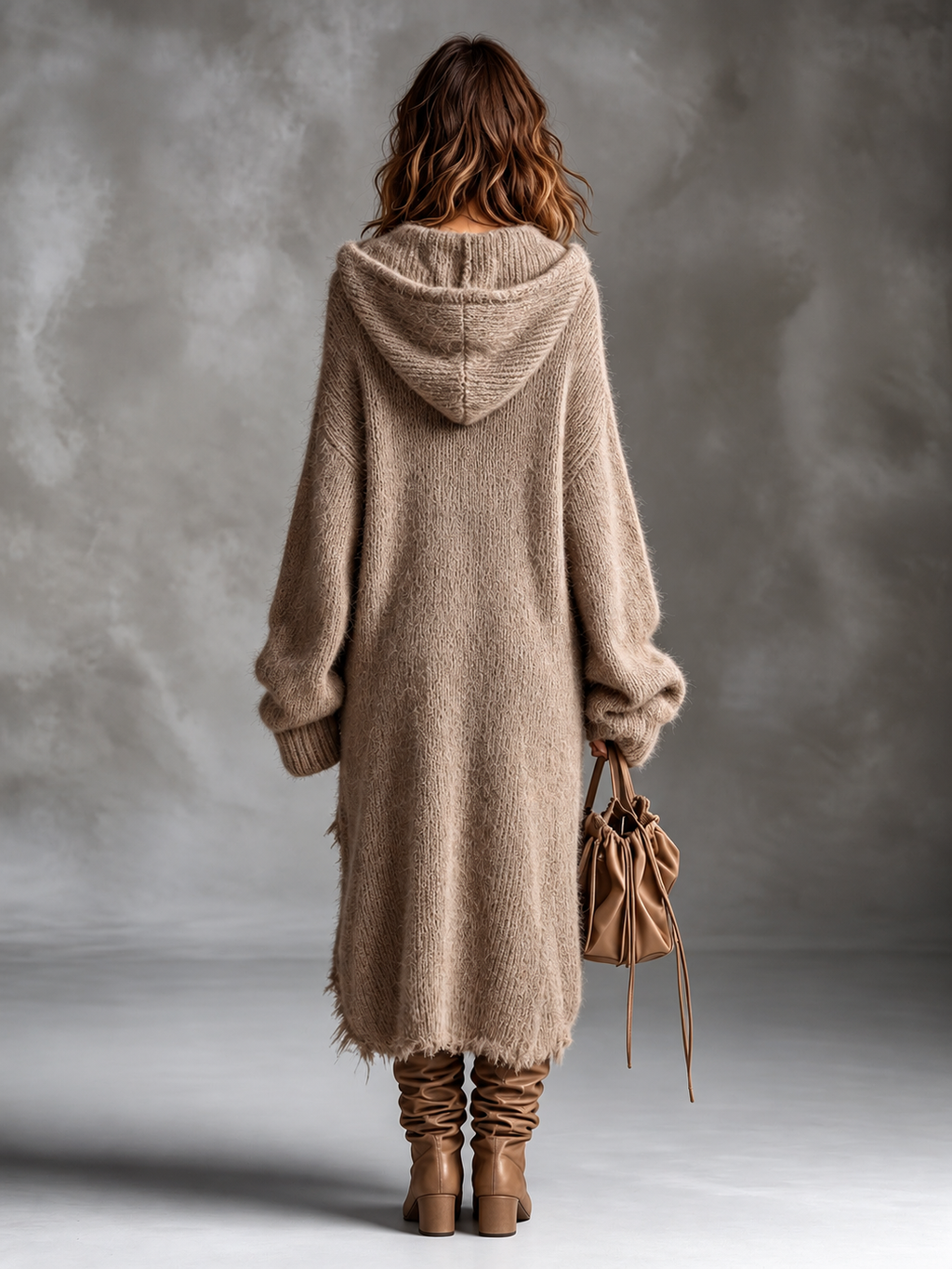 Ludivine | Robe oversize à capuche en maille douce