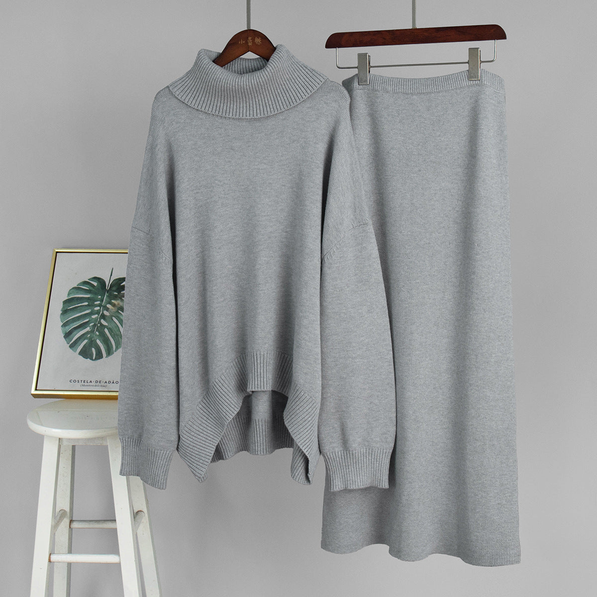 Estelle | Élégant ensemble deux pièces pull et jupe longue
