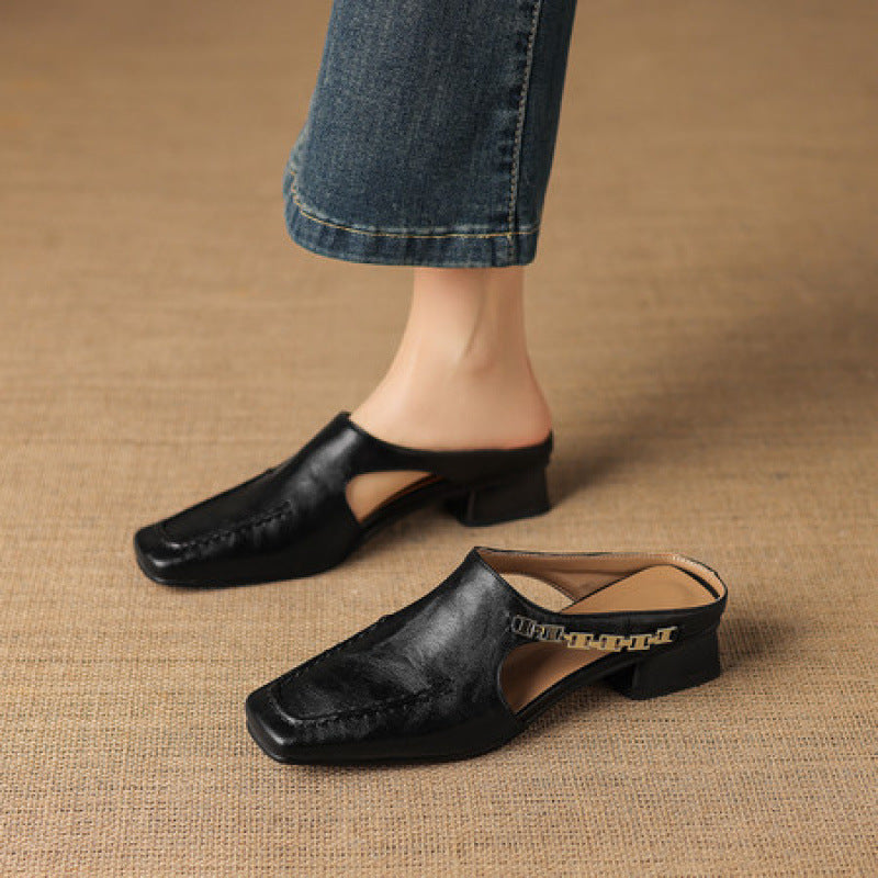 Jacinthe | Mules en cuir véritable