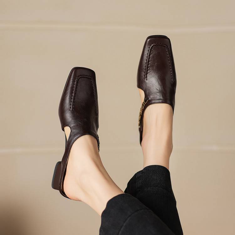 Jacinthe | Mules en cuir véritable