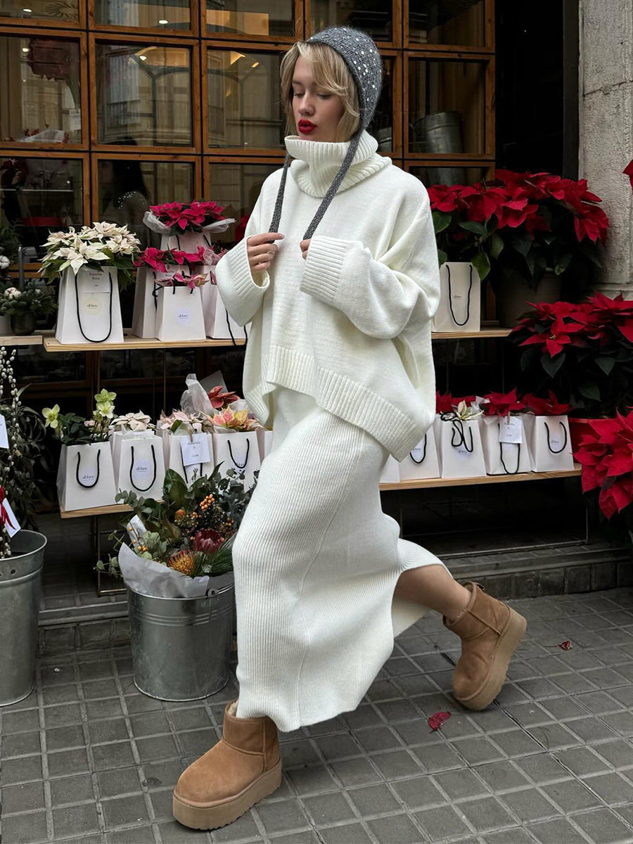 Estelle | Élégant ensemble deux pièces pull et jupe longue