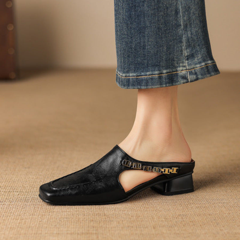 Jacinthe | Mules en cuir véritable
