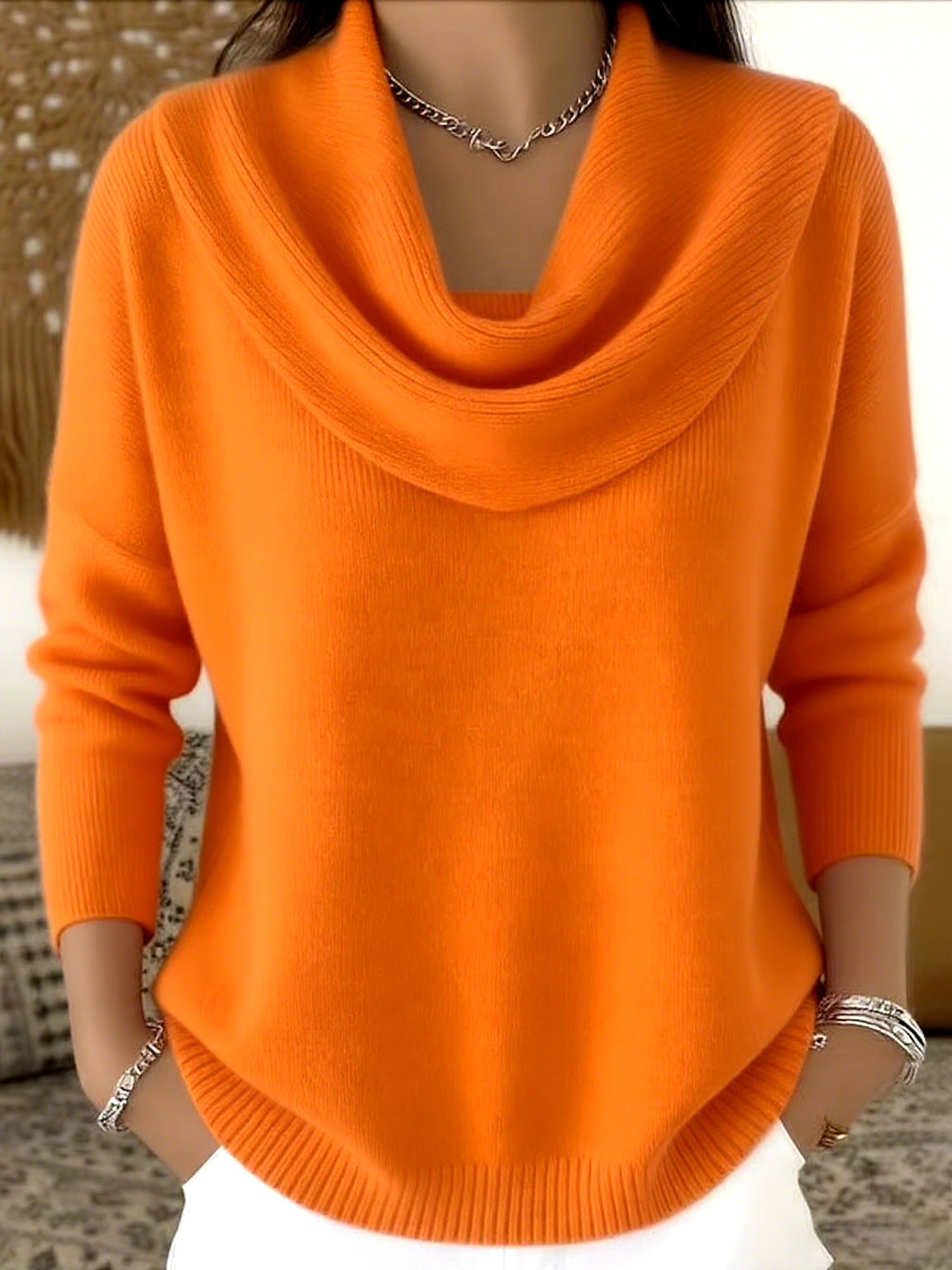 Joëlle | Pull à col drapé