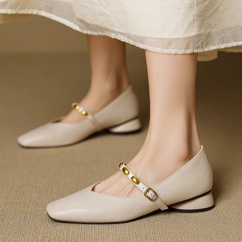 Armelle | Ballerines en cuir véritable