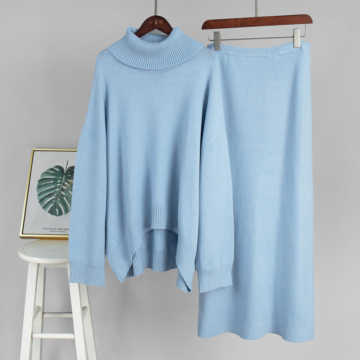 Estelle | Élégant ensemble deux pièces pull et jupe longue