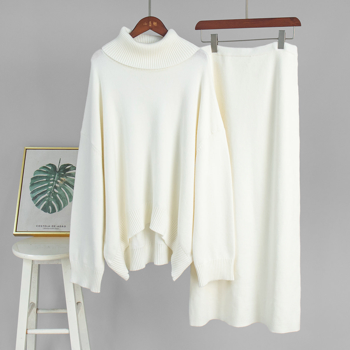 Estelle | Élégant ensemble deux pièces pull et jupe longue