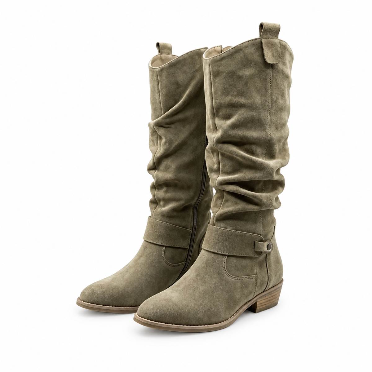 Violette | Bottes hautes d’hiver à talon bas et zip