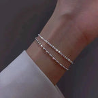 Célestine - Set de bracelets argentés élégants avec zircons