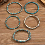 Bérénice - Set de bracelets avec perles turquoise