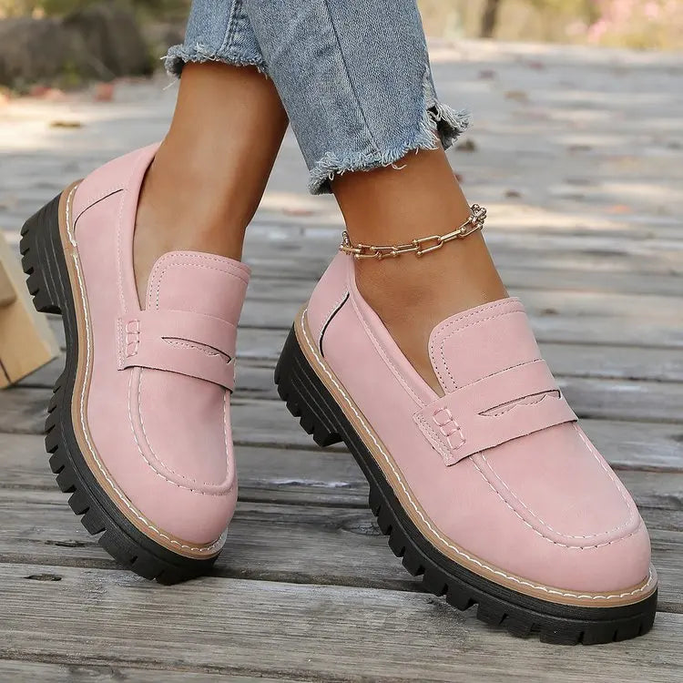 Colette | Mocassins à plateforme style écolière